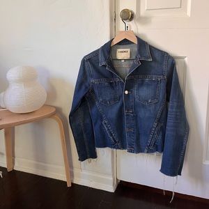 L’Agence Denim Slim Raw-Edge Jacket Small